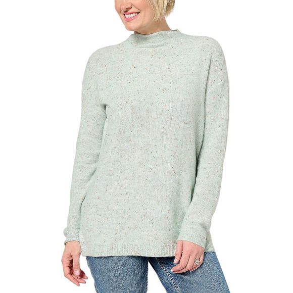 Denim & Co. Tops - Denim & Co. Funnel Neck Drop Shoulder Tunic Sweater Seafoam - Regular